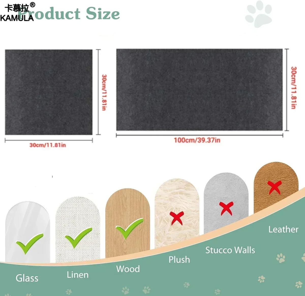 Trimmable Cat Scratching Mat Self-Adhesive Carpet Mat Pad Anti Cat Scratcher Furniture Couch Corner Indoor Sofa Wall Protector
