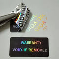 100Pcs Bar code warranty void stickers Dumb silver PET security labels with serial number waterproof tamper proof seal label
