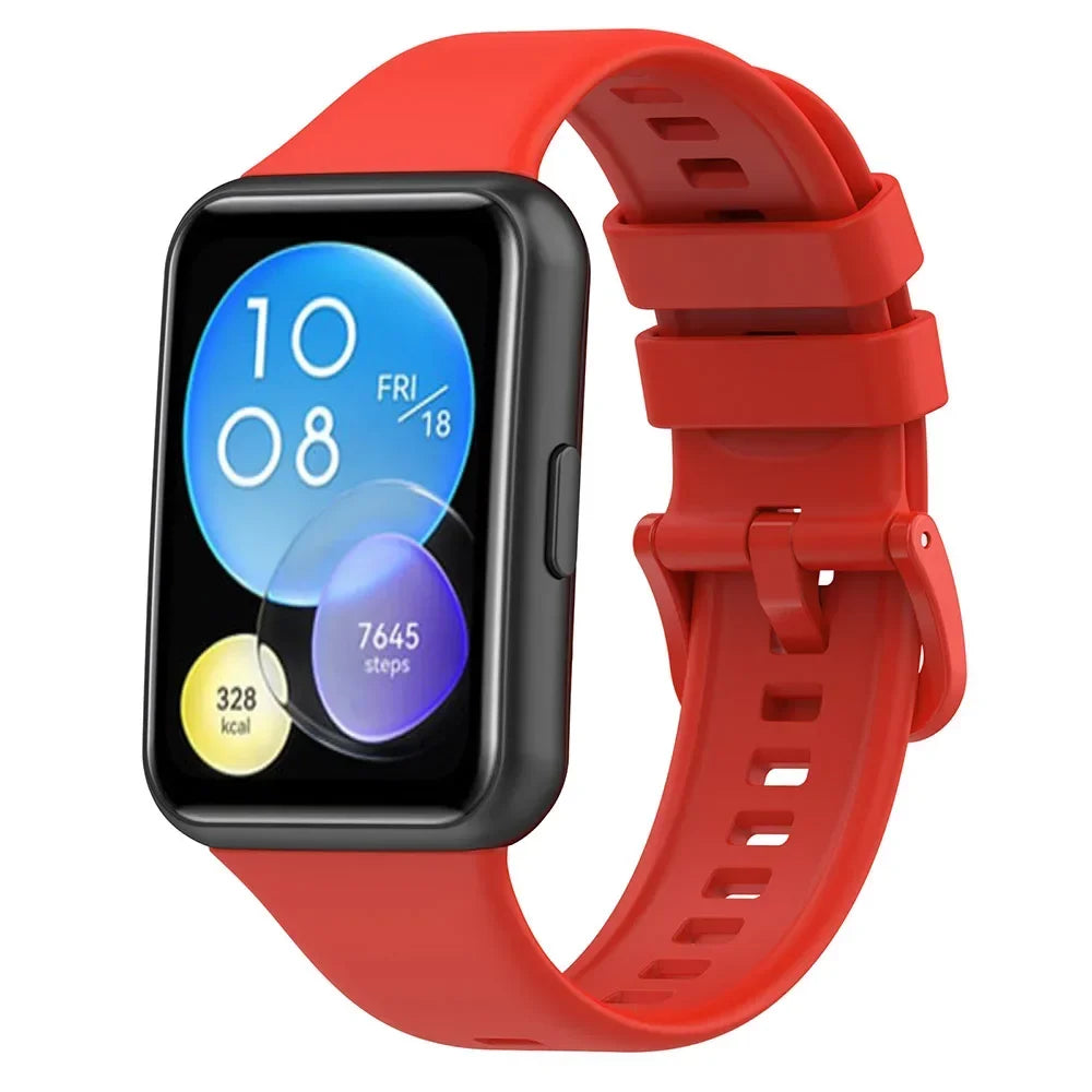 Silicone Strap For Huawei Watch Fit 2 Watch Band Bracelet Replacement Accessories + Transparent TPU Protective Case