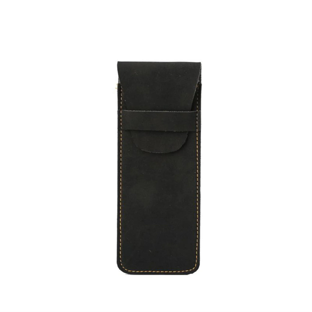 Vintage Frosted PU Leather Flap Pen Case High-end Fountain Pen Protective Sleeve Large Capacity Double Set of Pen Case