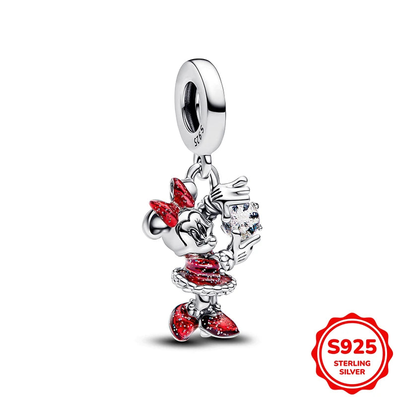 Hot Sale Charms Silver 925 Disney Pendant Beads Fits 3mm Bracelet Bangle Necklace For Women Luxury DIY Jewelry Making Fine Gifts