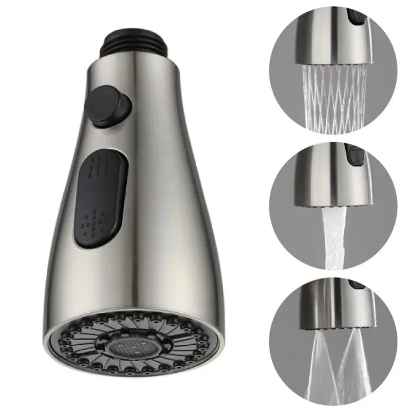 For 1/2" Connection Kitchen Pull Out Faucet Sprayer Nozzle 3 Modes ABS Water Saving Bathroom Basin Sink Shower Spray Head