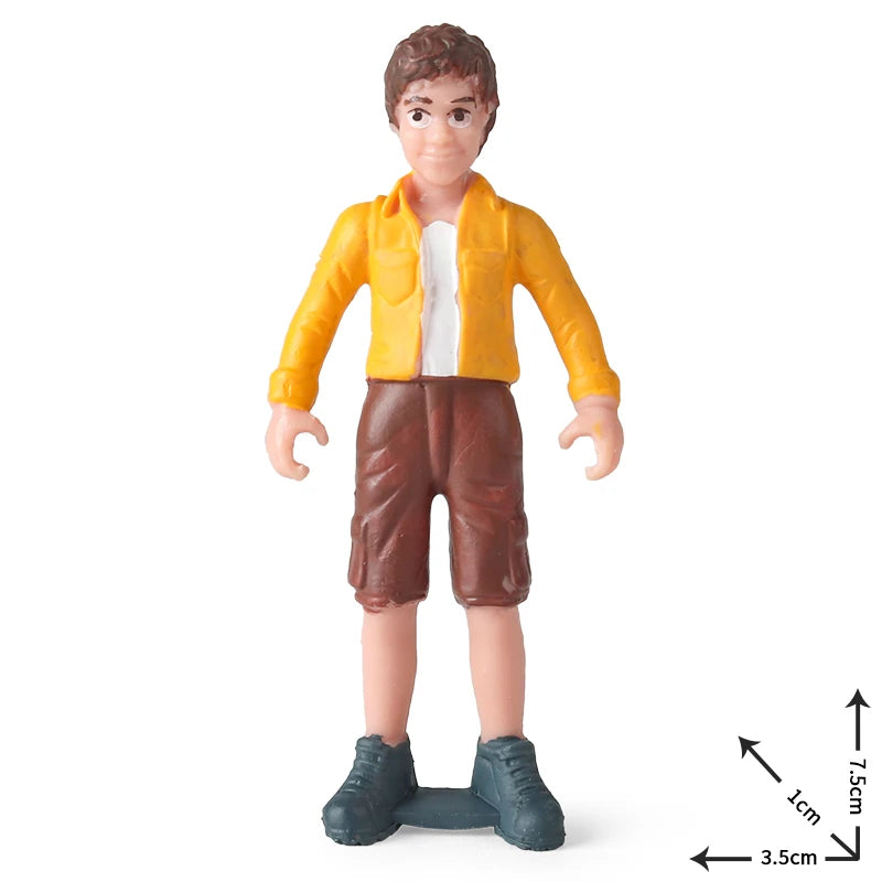 Oenux New Farmer People Model Simulation Farm Staff Feeder Action Figures Pig Animals Figurine Miniature Lovely Toys For Kids