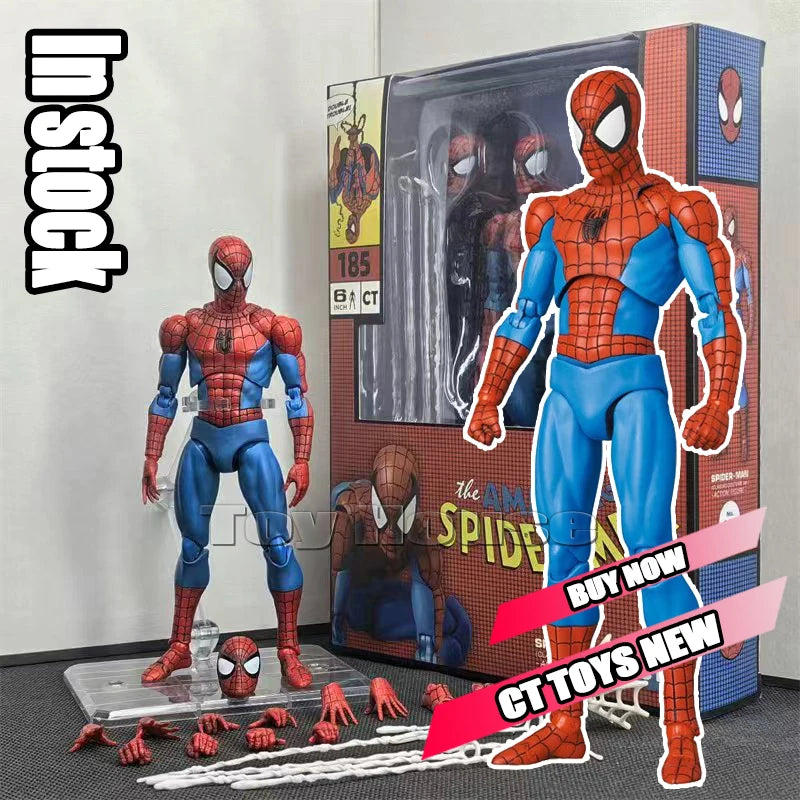 Full Range In Stock Ct Toys Spiderman Mafex 143 Ben Reilly Comic Ver The Amazing Spider-Man 001 Anime Action Figure Toys Gift