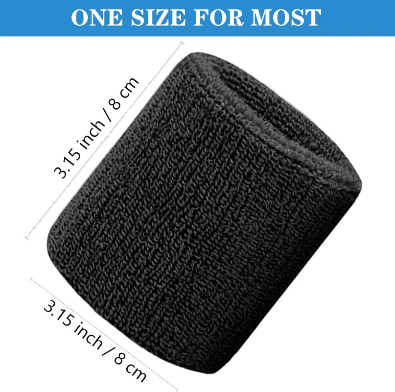 New Breathable Cotton Wristband Set for Men and Women Sweat Absorbent Wrist Sweatbands for Tennis Football Basketball Running