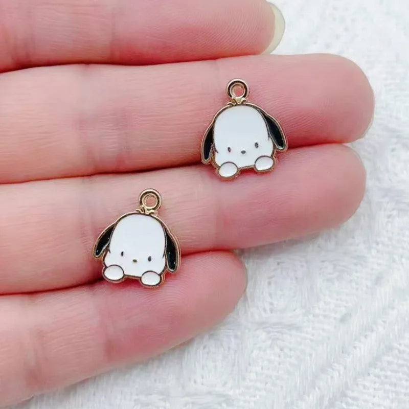 10/14PCS cartoon cute little animal DIY handmade jewelry accessories alloy drip pendant earrings earrings jewelry