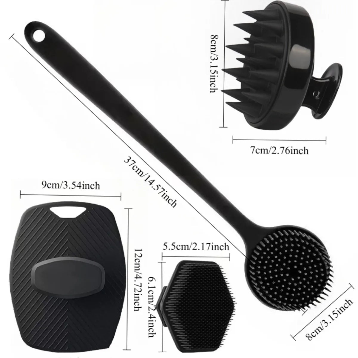 4PCS Set Silicone Body Scrubber Soft Exfoliating Brush for Face Gentle Shower Massage and Skin Cleansing Bathroom Accessories