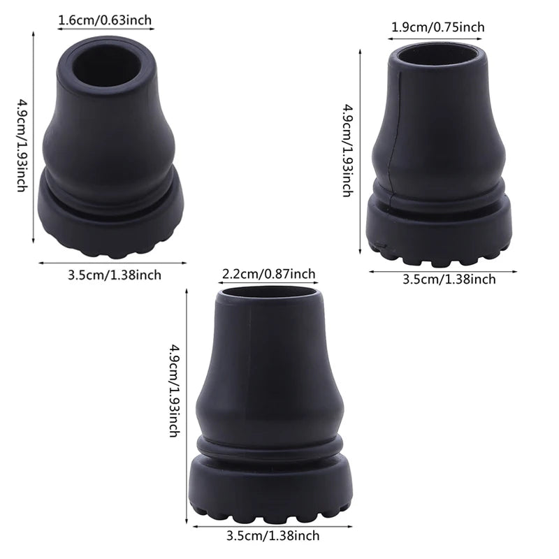 16-22mm Antiskid Walking Stick Crutch Cane Bottom Pads Cover Protector Climbing Hiking Trekking Pole Tip