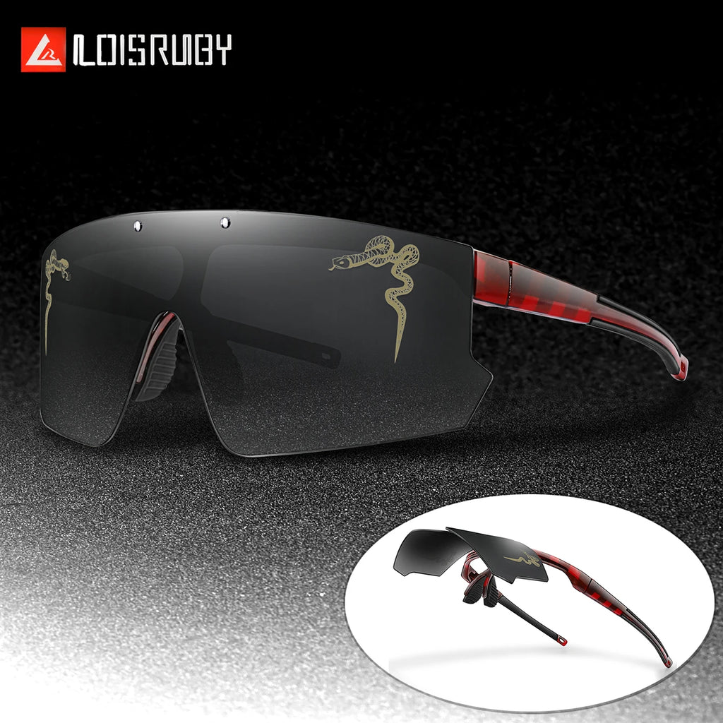 Fashion Shades Windproof Sports Flip On Eyewear UV400 MTB Goggles for Outdoor Cycling Running Unisex Party Sunglasses