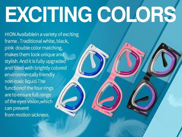 Anti-Motion Sickness Glasses | Ultra-Light Ergonomic Design for Cars/Travel/Cruises | Portable Nausea Relief