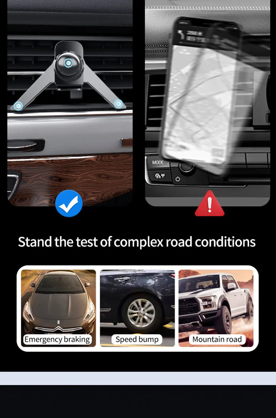 BLALION Car Air Conditioning Port Air Vents Tablet Holder 7-12.9 Inch Folding Screen Cell Phone Holder Universal Car Bracket