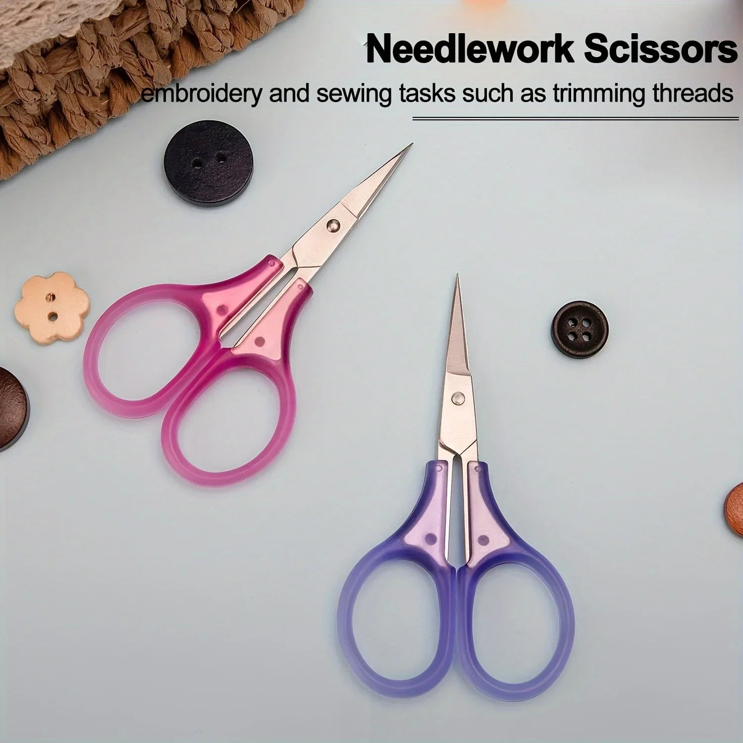 1pc Compact Precision Craft Scissors Sharp Stainless Steel Blades with Protective Cap, Tsa-Approved for Travel Stationery