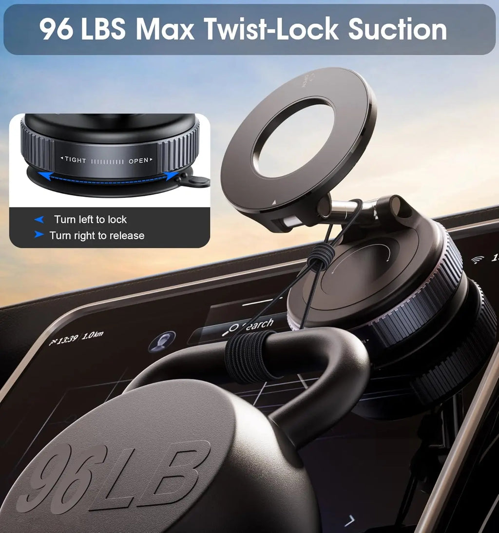 360° Rotating Vacuum Magnetic Car Phone Holder New Model Dashboard Glass Mount Multi-Scenario Automotive Navigation Stand