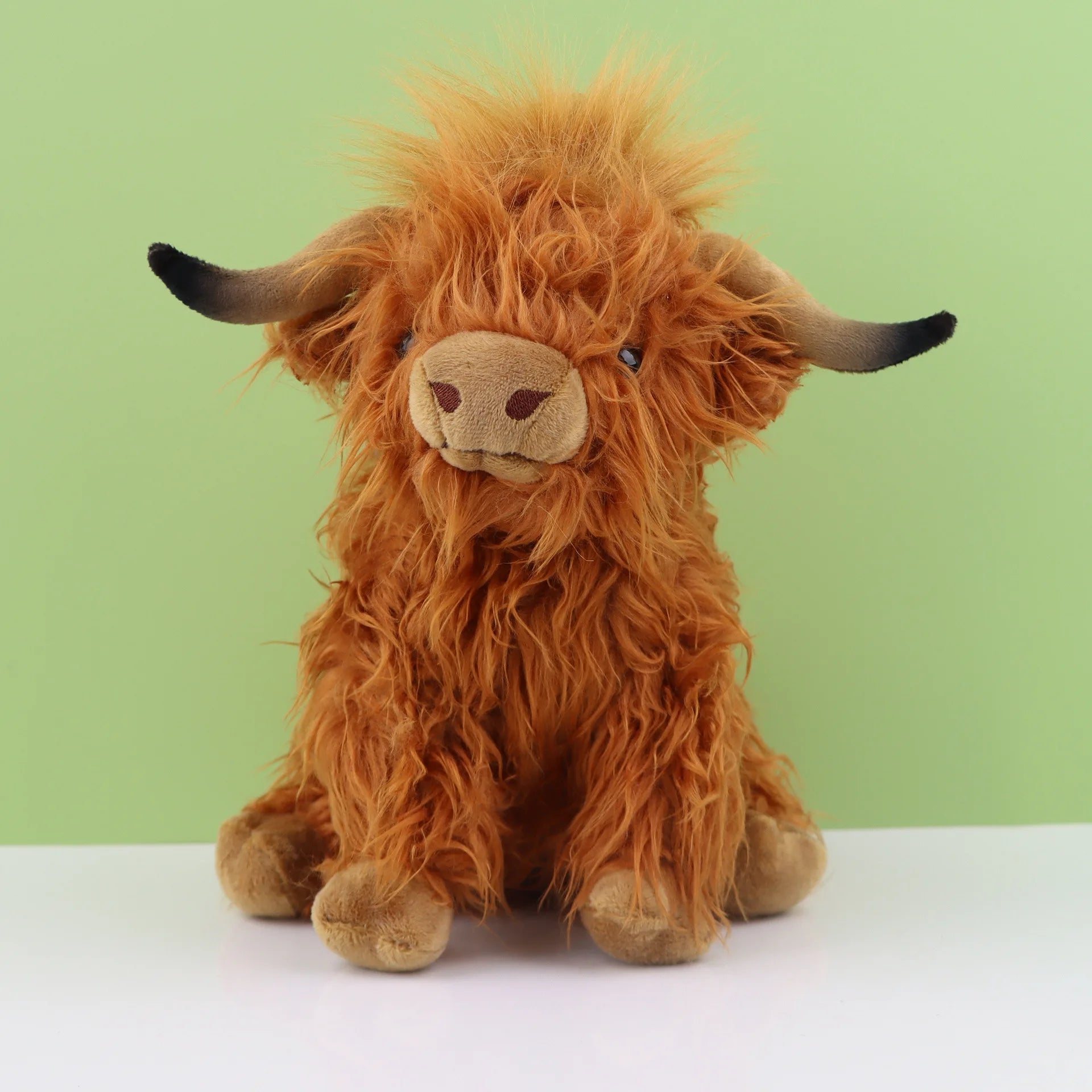 Simulation Highland Cow Animal Plush Doll Soft Stuffed Highland Cow Cattlle Plush Toy Plushie Gift for Kids Boys Girls