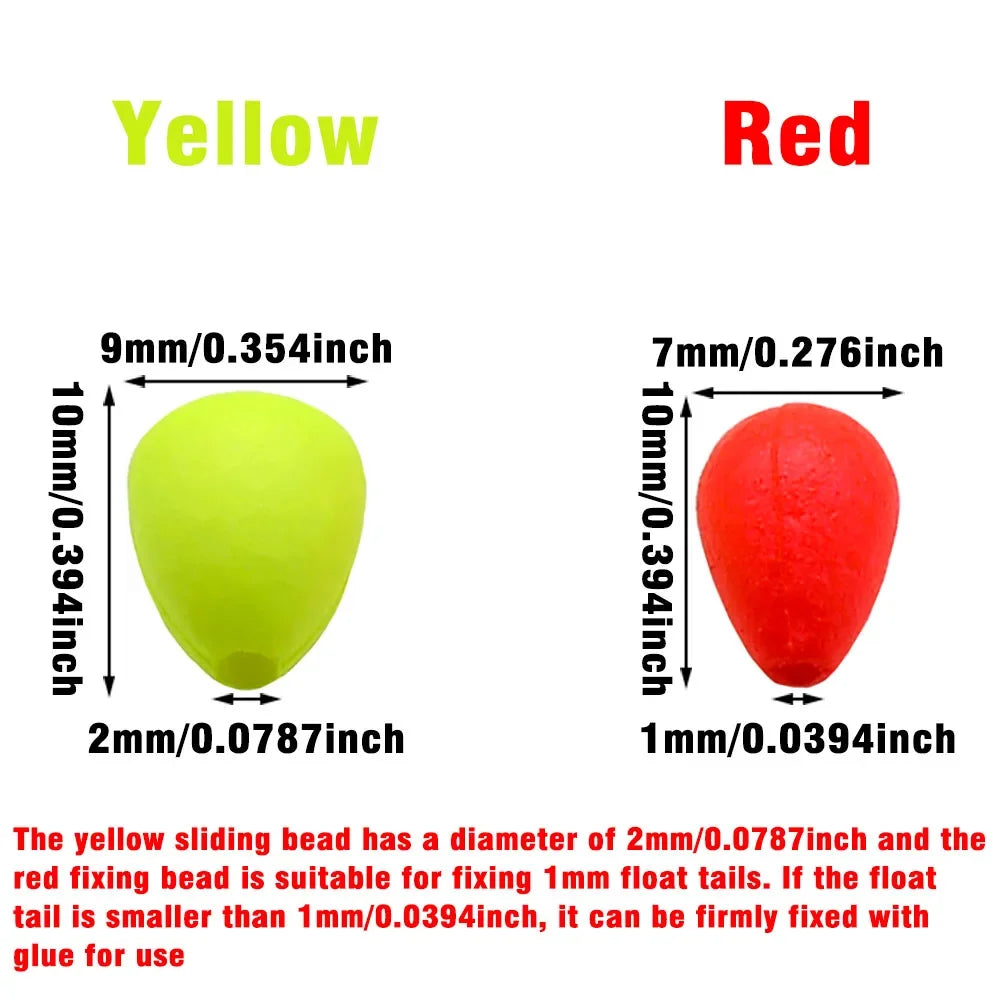 Topranc 50Pcs Floating Beads Eye-catching Beans Floating Beads Collision Ultra-light Foam EVA Fishing Accessories