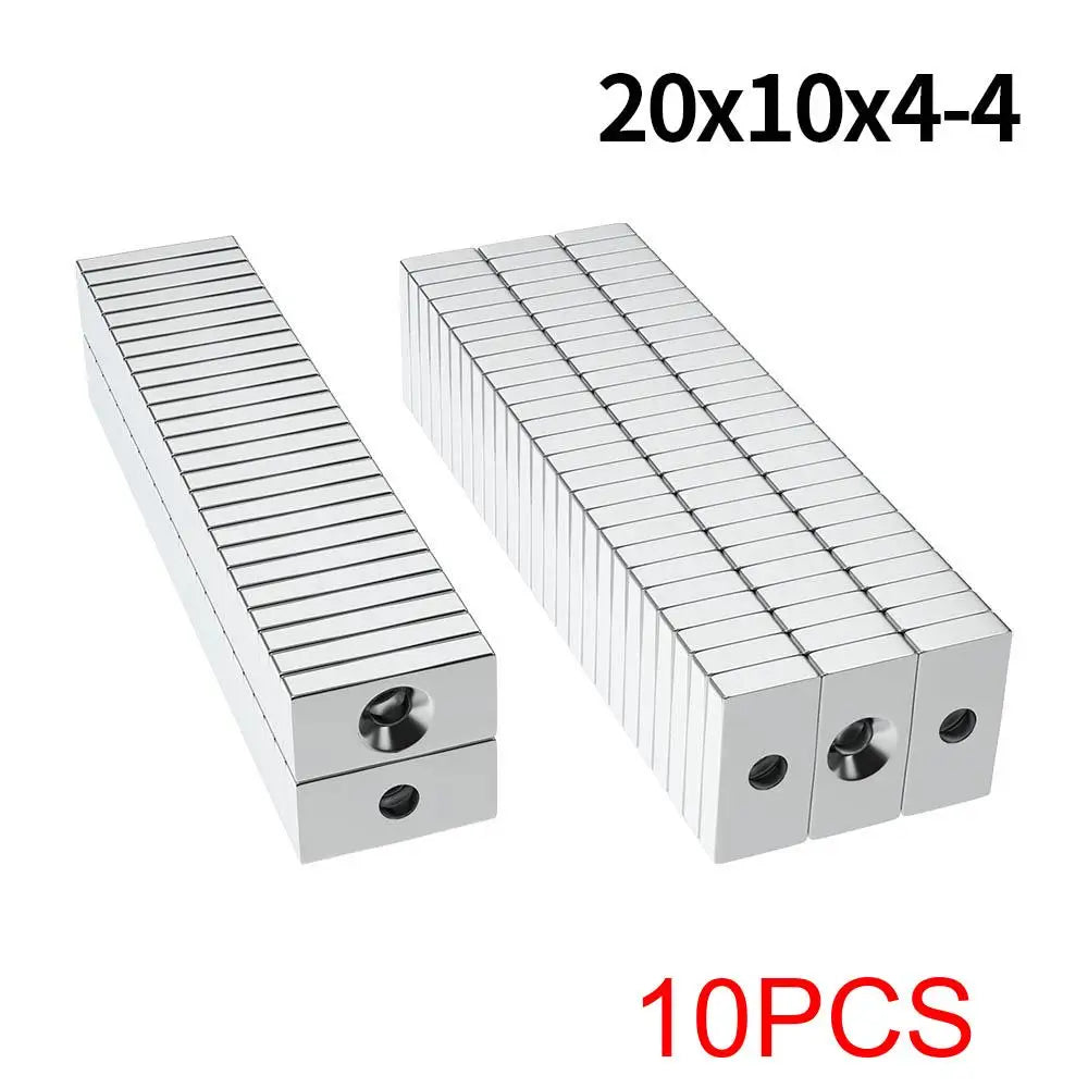 Super Strong Neodymium Magnet  N35 NdfeB Permanent Magnetic imanes Block with holes Powerful Magnets Refrigerator Magnet