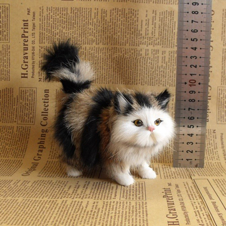 Cute Simulation Cat Plush Toys Hard Stuffed Kitten Model Fake Cat Realist Animals For Kids Girls Birthday Valentine's Day Gift