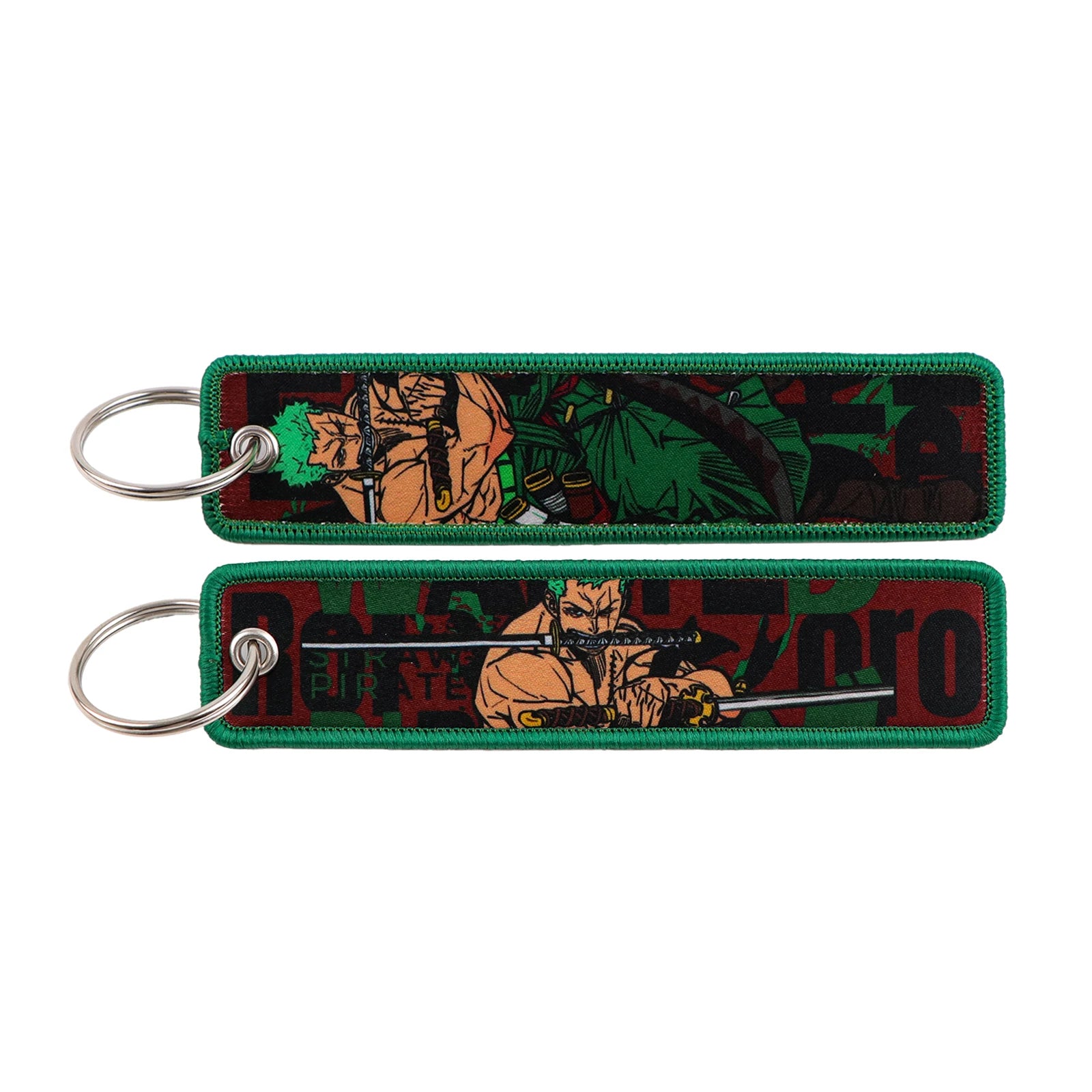 Anime Pirate Embroidery Key Fobs Manga Key Tags Cool Keychains for Women Men Car Keyrings Cosplay Accessories Friends Gift Toy