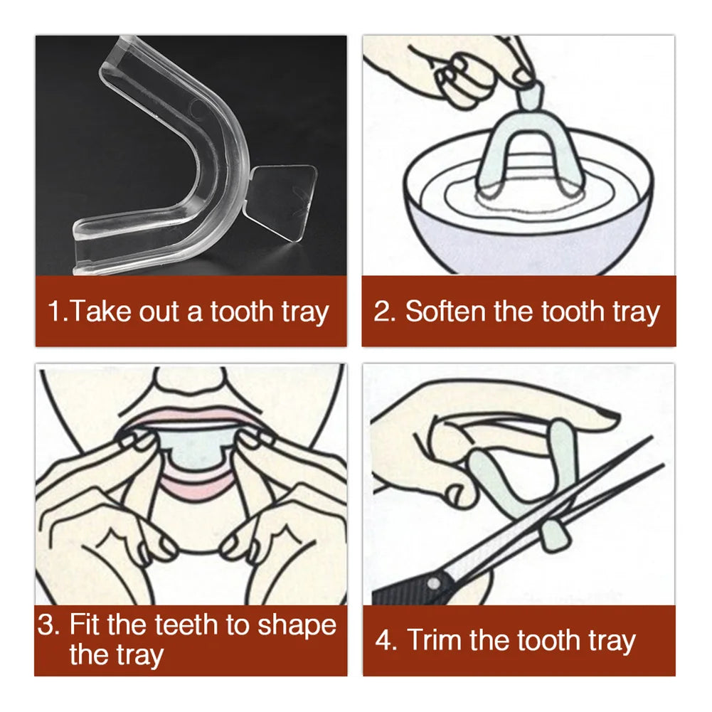 1/2/4/8pcs Anti Snoring Bruxism Sleeping Mouth Guard Tray Stop Teeth Grinding Sleep Aid Night Guard Gum Shield Mouth Health Care