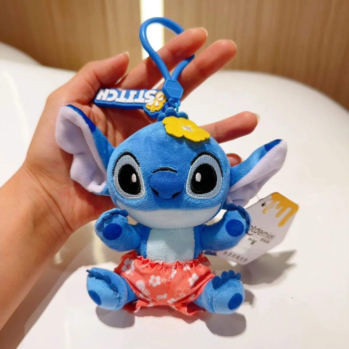 Genuine Disney Stitch Lotso Plush Toys Keychain Pendant Accessories Cute Cartoon Stuffed Doll Key Ring Toys Key Chain Gift