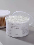 Disposable Cotton Swab Box With Double End Round Head For Makeup Removal Daily Cleaning Pet Care Multi-purpose About 500pcs