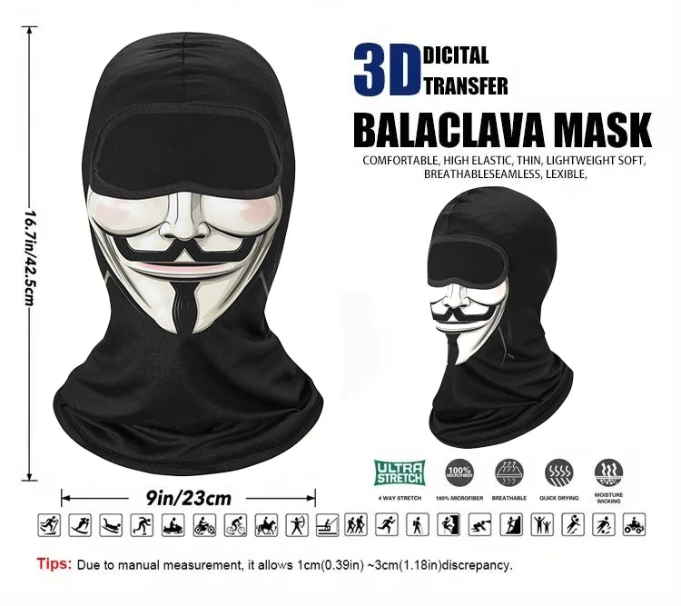 Cycling Mask Skull Quick-drying Sunscreen Balaclava Men's Motorcycle Elastic Helmet Lined Ghost Full Face Windproof Headgear