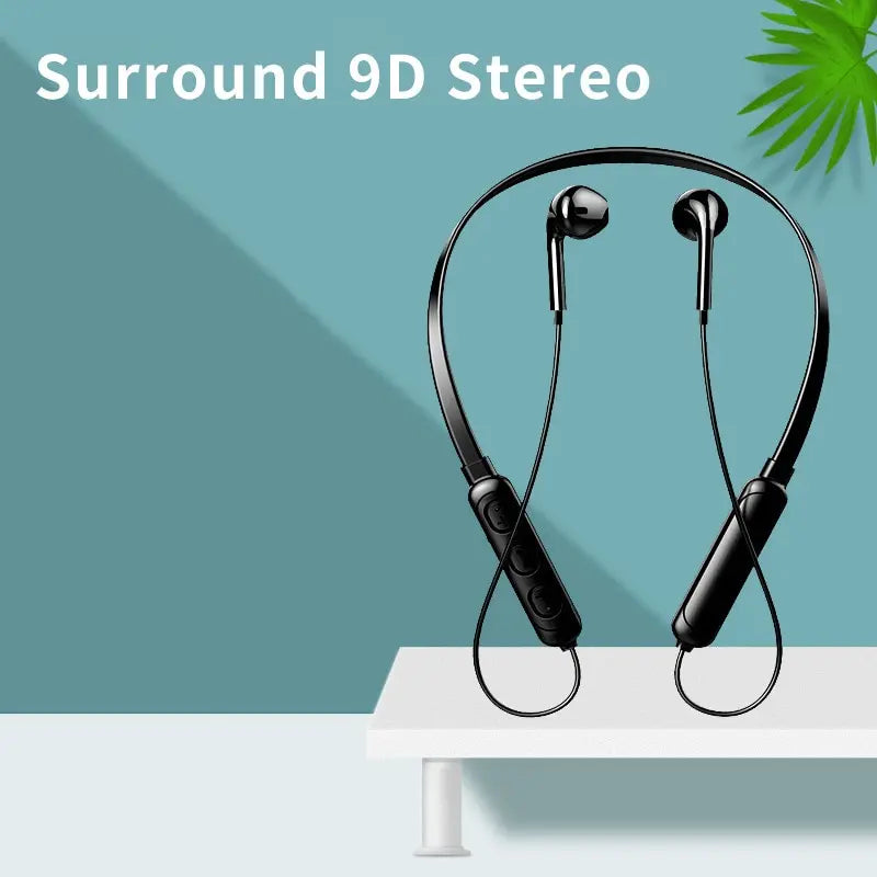Wireless 9D Bluetooth-compatible 5.2 Headset NeckHanging TWS Stereo Noise Reduction Universal 5.0 Sports Headset with Microphone