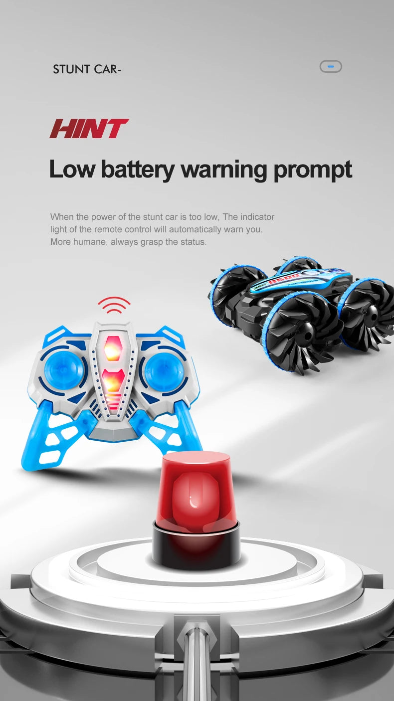 Amphibious RC Car Remote Control Stunt Car Vehicle Double-sided Flip Radio 4WD Drift Off Road Outdoor Toys for Boy Children Gift