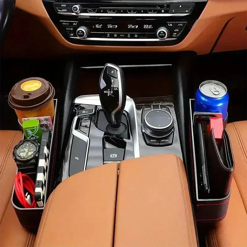 Car seat gap storage box, universal seat gap pocket organizer, fits mobile phone, keys, and cards