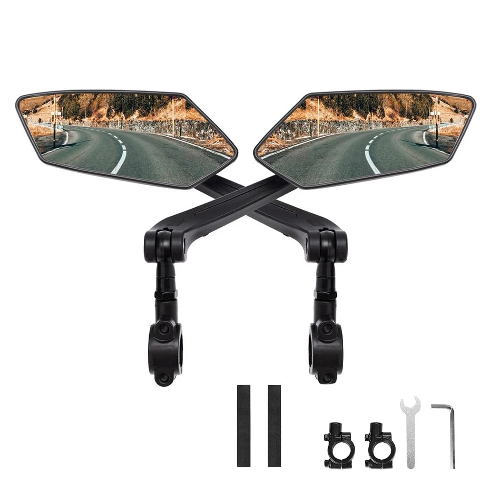 DOMEN Bicycle Rearview Bike 360° Rotate Adjustable Wide Angle Mirror Road Bike Handlebar Rear View Mirrors Bike Accessories