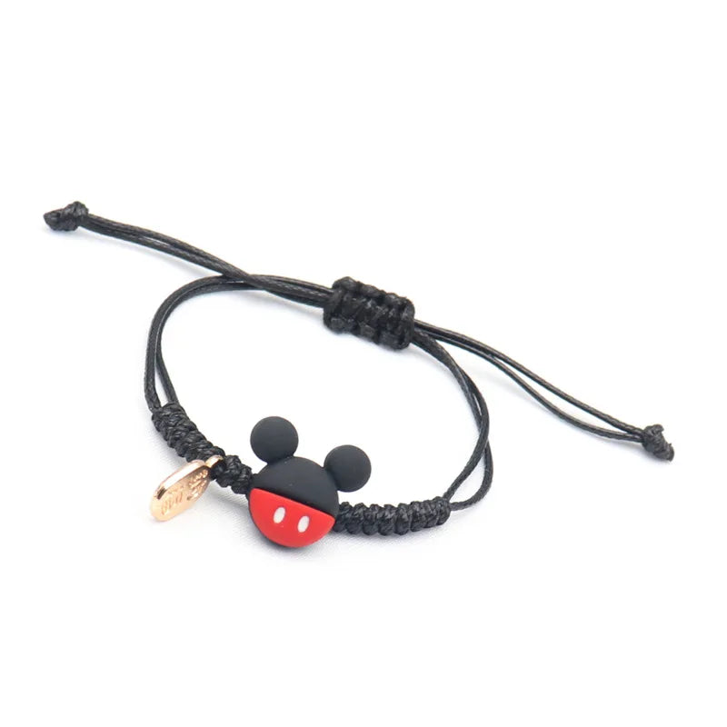 New Mickey Mouse Bracelet Cute Hand Woven Rope Bracelets for Couple Student Fashion Jewelry Handicrafts Friends Birthday Gifts