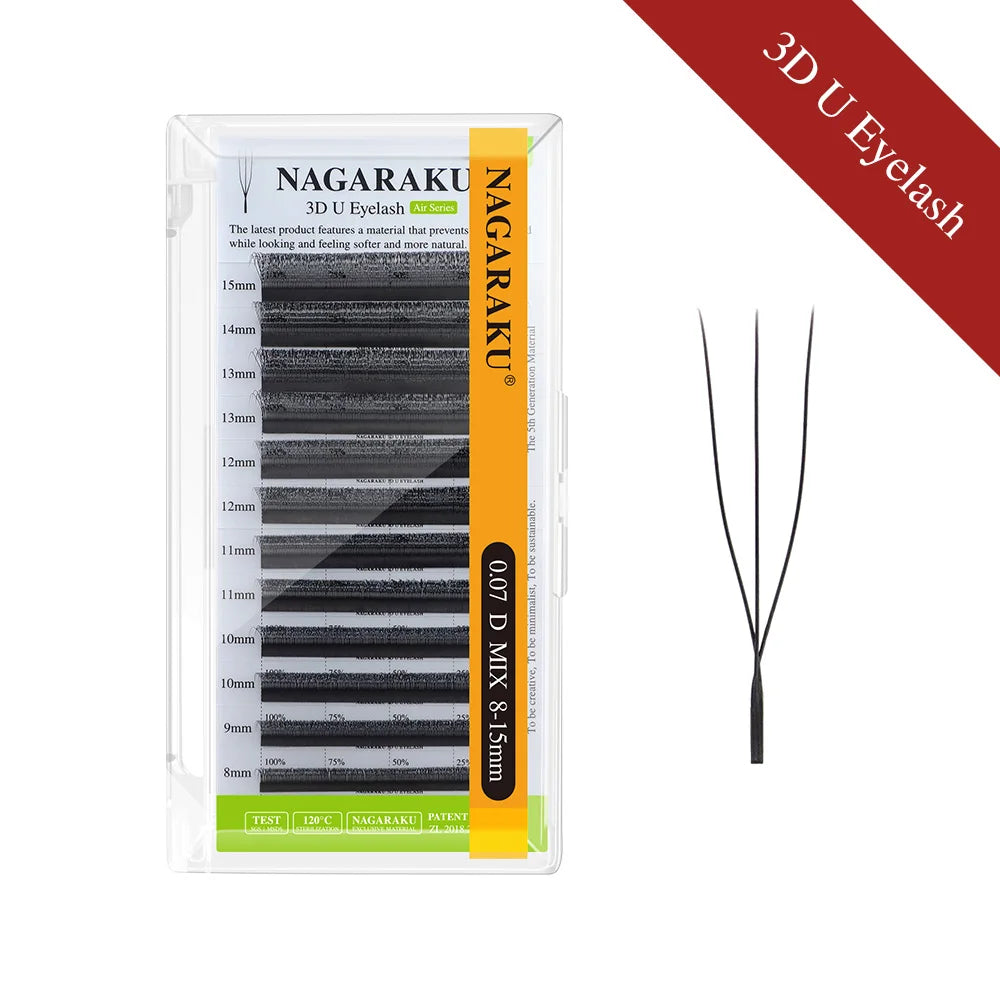 NAGARAKU 3D 4D 5D UU W Eyelashes U Shape Eyelash Extensions Soft Lashes Makeup Mesh Net Cross Premade Volume Eyelash