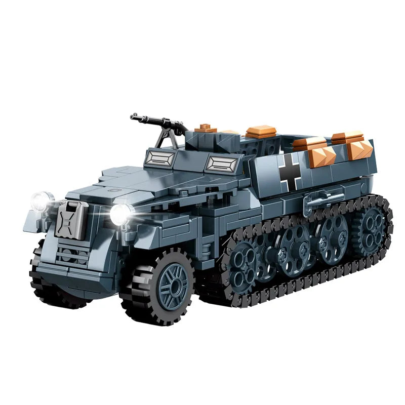 WW2 Military Army Soldiers World War 2 Tank Armored Vehicle Model Assemble Building Blocks Bricks Children's DIY Toys Gift