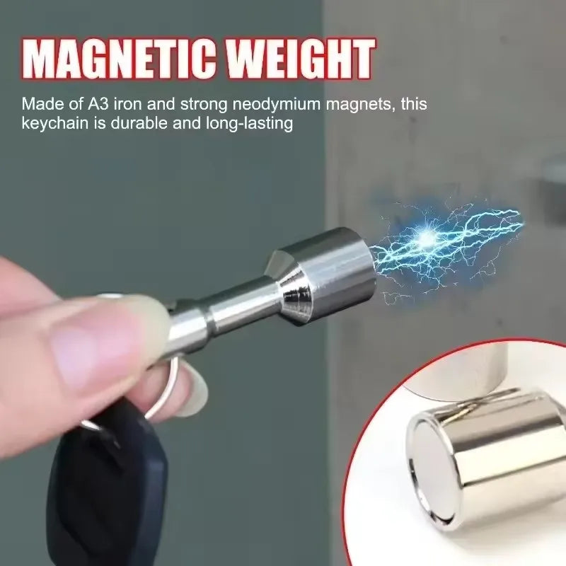 Super Strong Magnetic Pocket Metal Magnet Check Car Keys Keychain Split Ring Keyring Hanging Holder Hooks Portable Outdoor Tools