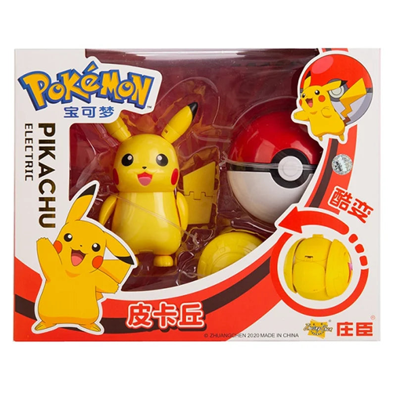 About Pokemon Anime Figure Charizard Pikachu Gyarados  Pocket Monster Figure Pokeball Action Deformation Toy Model Gift