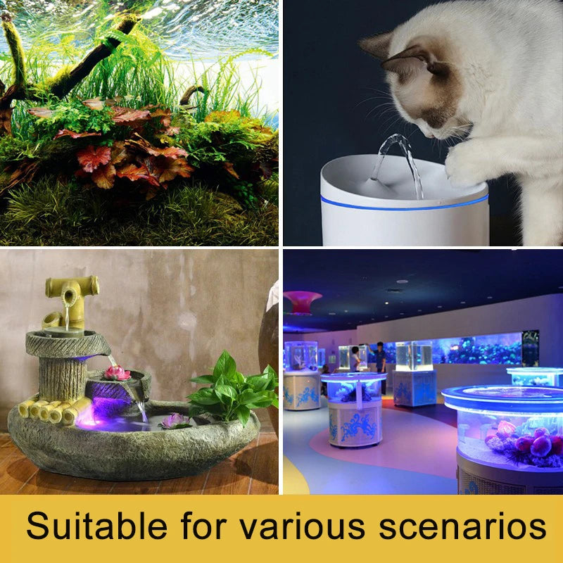 Ultra Quiet USB Aquarium Fish Tank Filtration Pump Mini Pet Fountain Submersible Adjustable Flow Water Circulation Pump 5V 5W