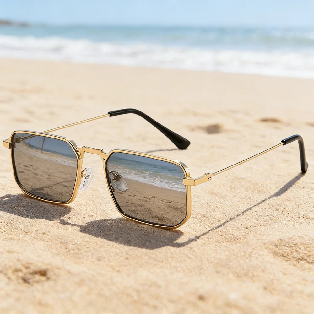 High Quality Rectangle Sunglasses Women Metal Frame Glasses Vintage Brand Square Sun Glasses for Men Shades Female Eyewear