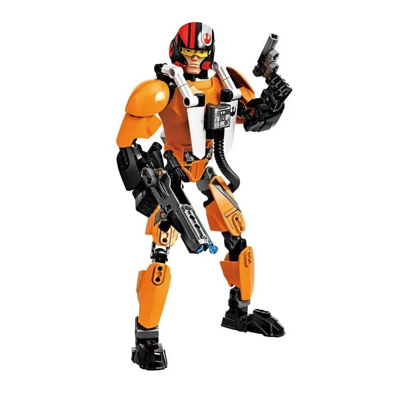 Space Wars Buildable Action Figures Kylo Ren Chewbacca Boba Jango Fett General Grievous Toys for Kids (KSZ605/617/326)
