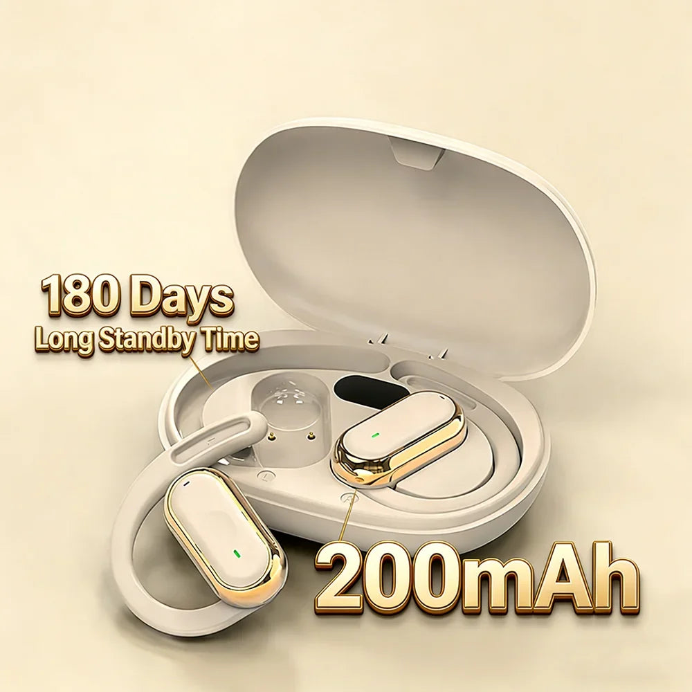 KEBIDUMEI Open-Ear Bluetooth 5.4 Earphones Ear Hook TWS Wireless Headphones IPX6 Waterproof Headsets HiFi Stereo Sports Earbuds