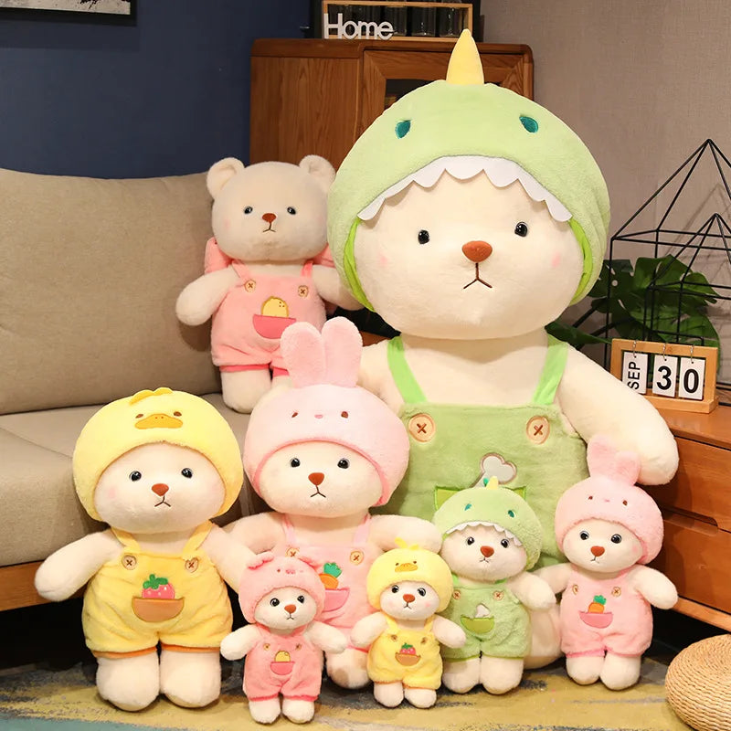 Kawaii Giant Bear Cosplay Panda Doll Creative Plush Toy Cartoon Zoo Animal Plushie Throw Pillow Birthday Xmas Gift Home Decor