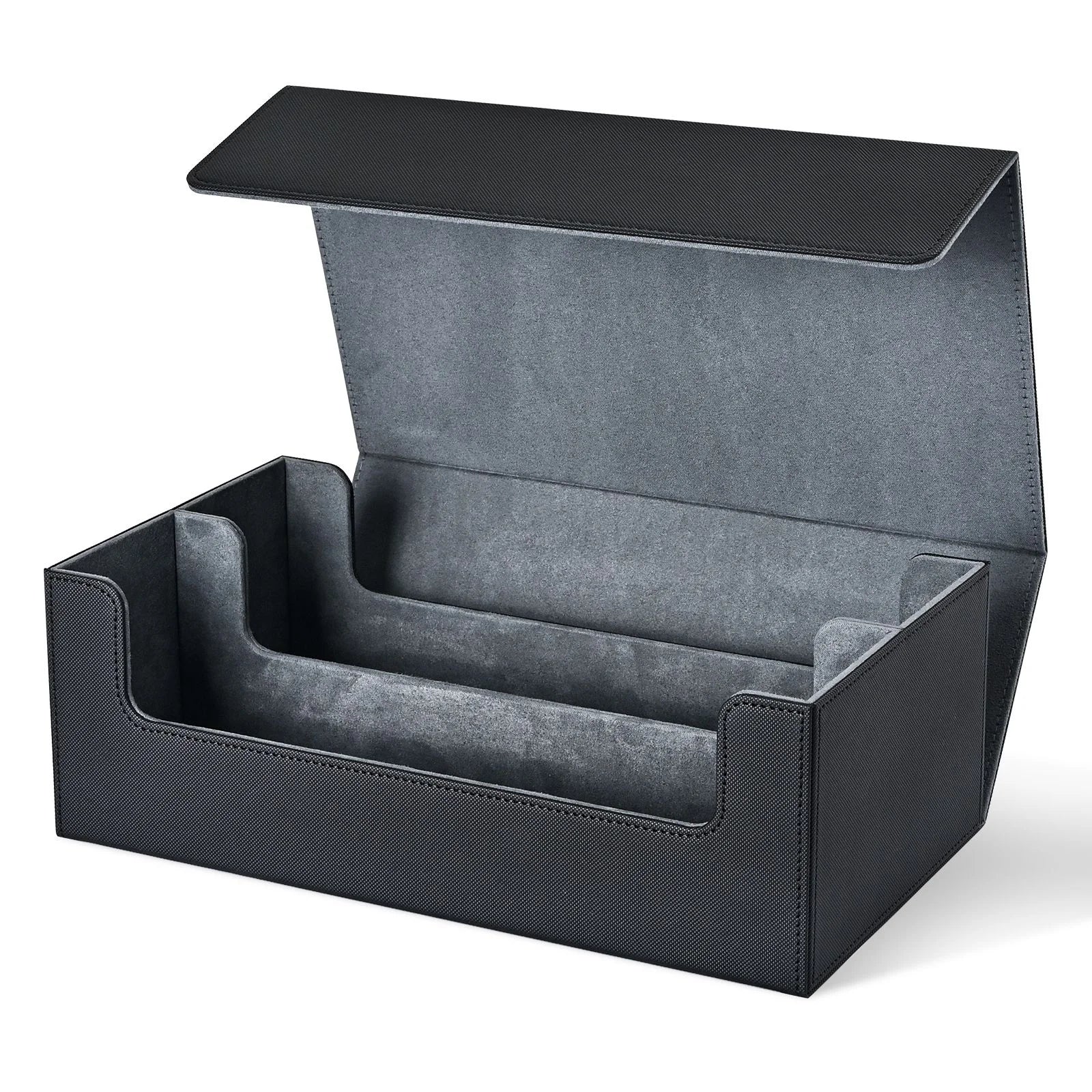 Card Storage Box, Card Deck Case Holds 1200+ Single Sleeved Cards, Strong Magnetic PU Leather Card boxes for TCG
