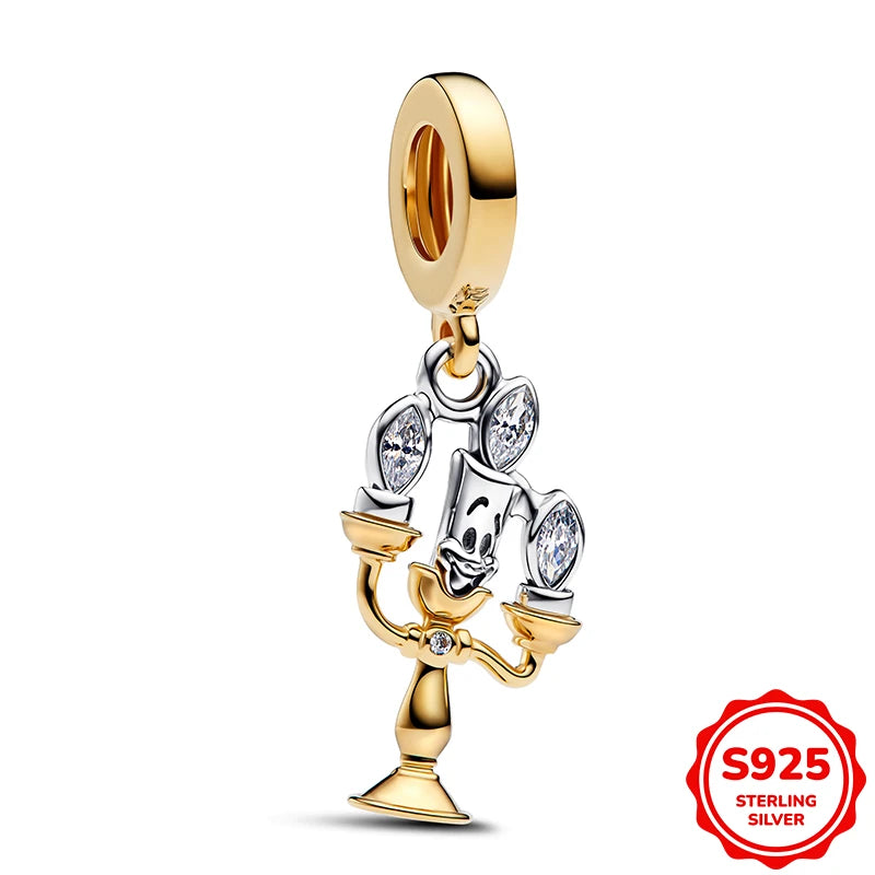 Hot Sale Charms Silver 925 Disney Pendant Beads Fits 3mm Bracelet Bangle Necklace For Women Luxury DIY Jewelry Making Fine Gifts