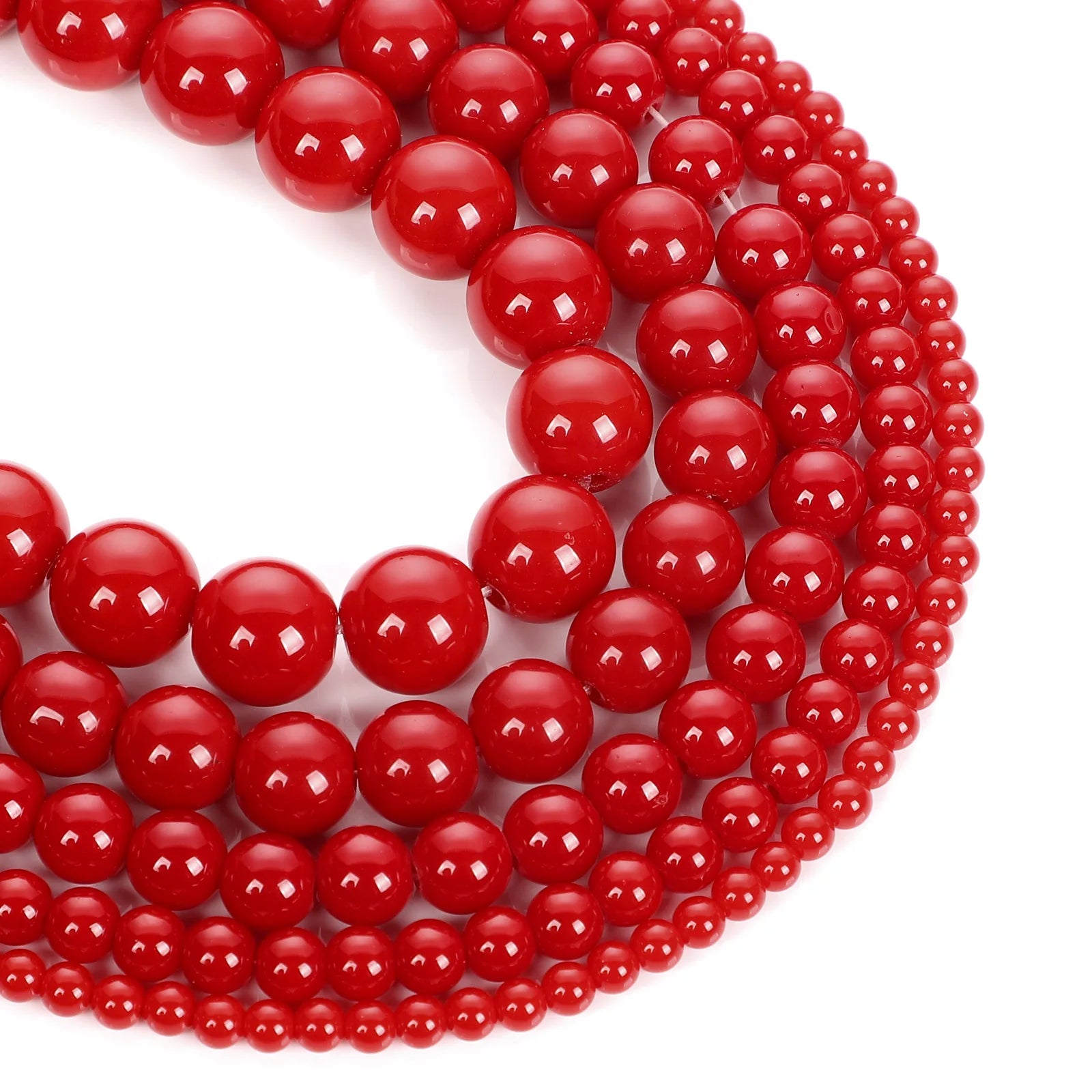 Red Coral Stone Beads Round Loose Spacer Beads for Jewelry Making DIY Charms Bracelet Necklace Accessories 6 8 10mm