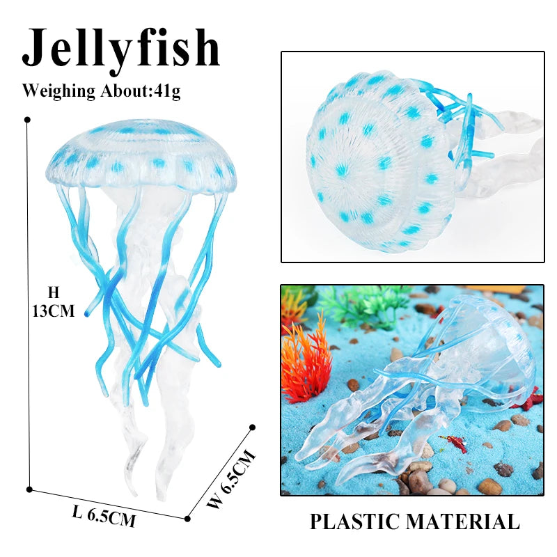 Oenux Sea Life Animals Coral Octopus Nautiloidea Crab Starfish Ocean Model Action Figures Educational Collection Toy Kid Gift