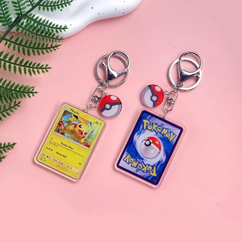 1/43Pcs Pokémon Pikachu Bulbasaur Gold Saint Acrylic Keychain Backpack Pendant Bag Charms Accessories Decoration Holiday Gifts