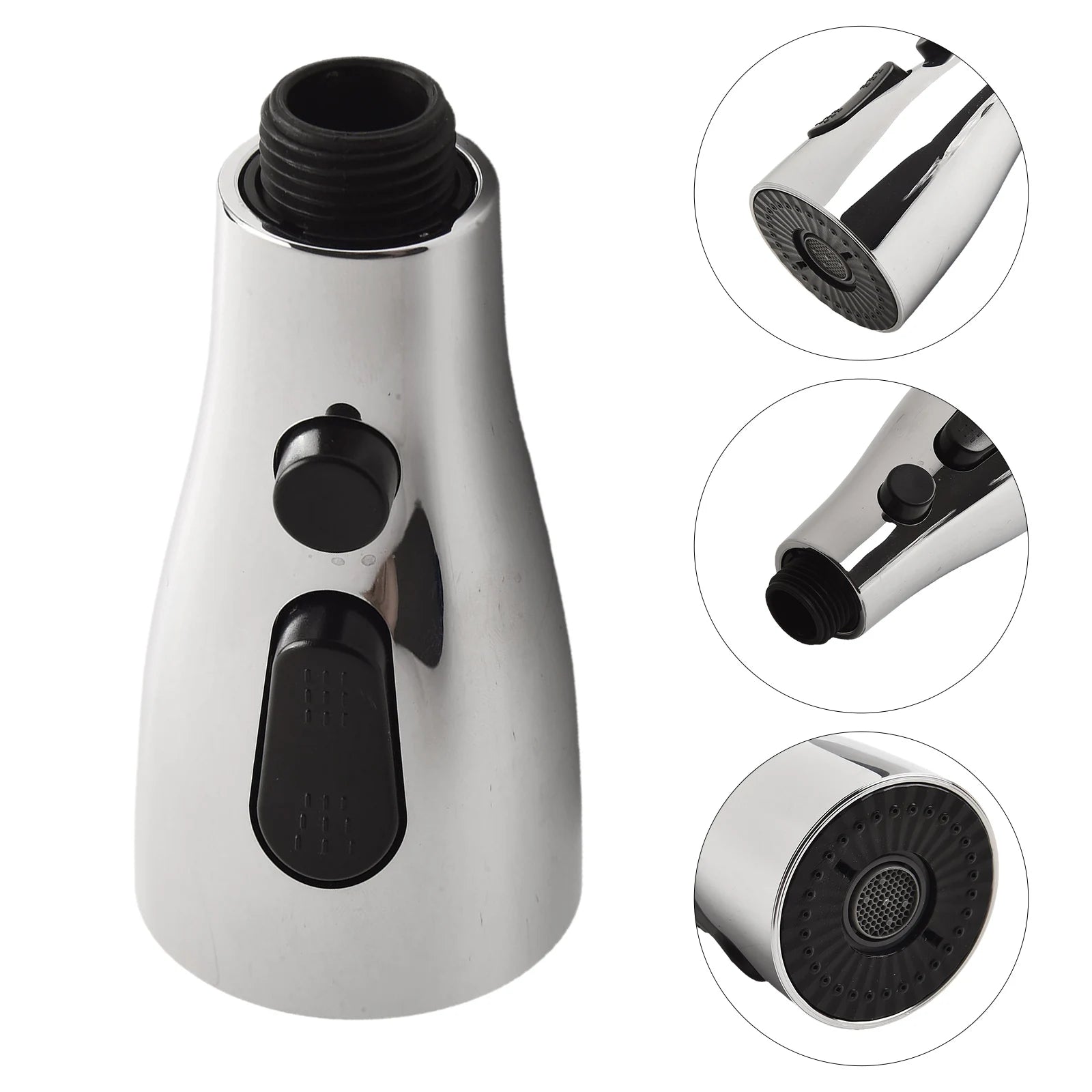 Kitchen Pull Out Faucet Sprayer Nozzle Kitchen Spare Replacement Tap Sprayer 3Modes Water Saving Shower Spray Head