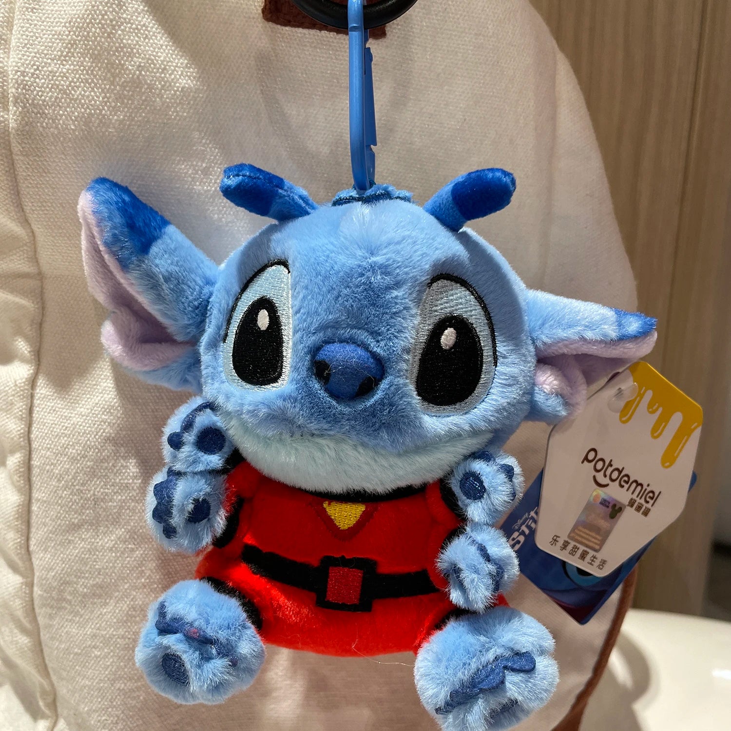 Genuine Disney Stitch Lotso Plush Toys Keychain Pendant Accessories Cute Cartoon Stuffed Doll Key Ring Toys Key Chain Gift