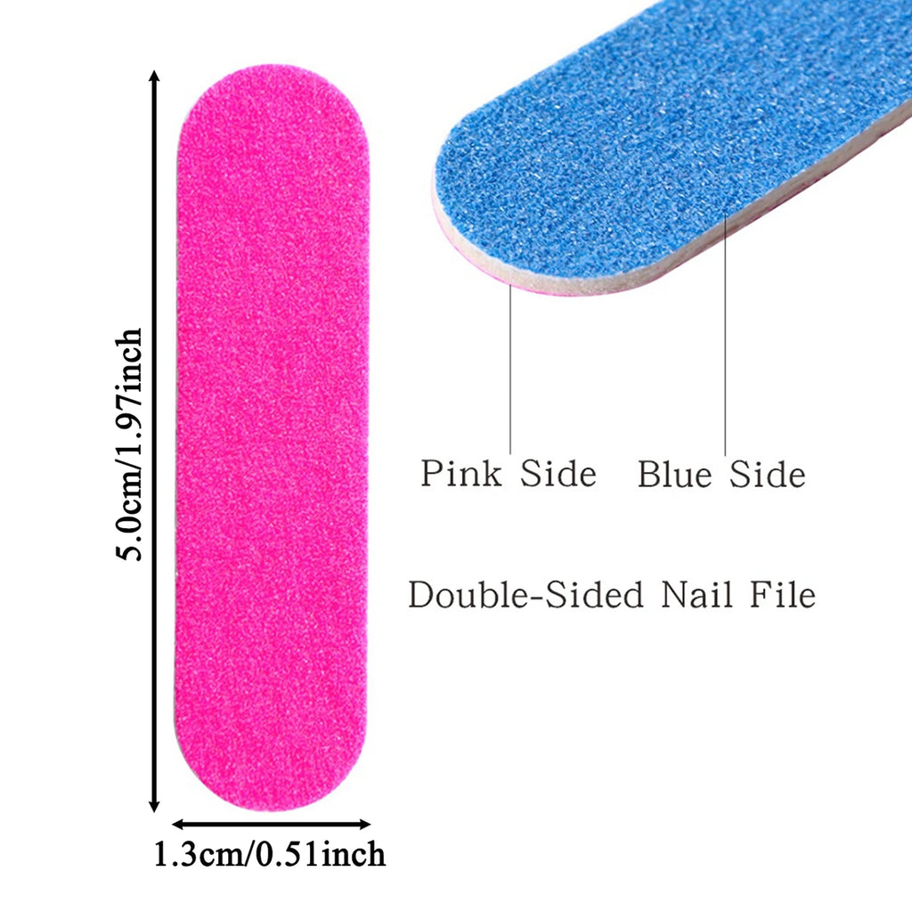 10 to 1000 pcs Disposable Mini Nail Files - Double Sided Emery Boards for Manicure and Pedicure - 180/240 Grit