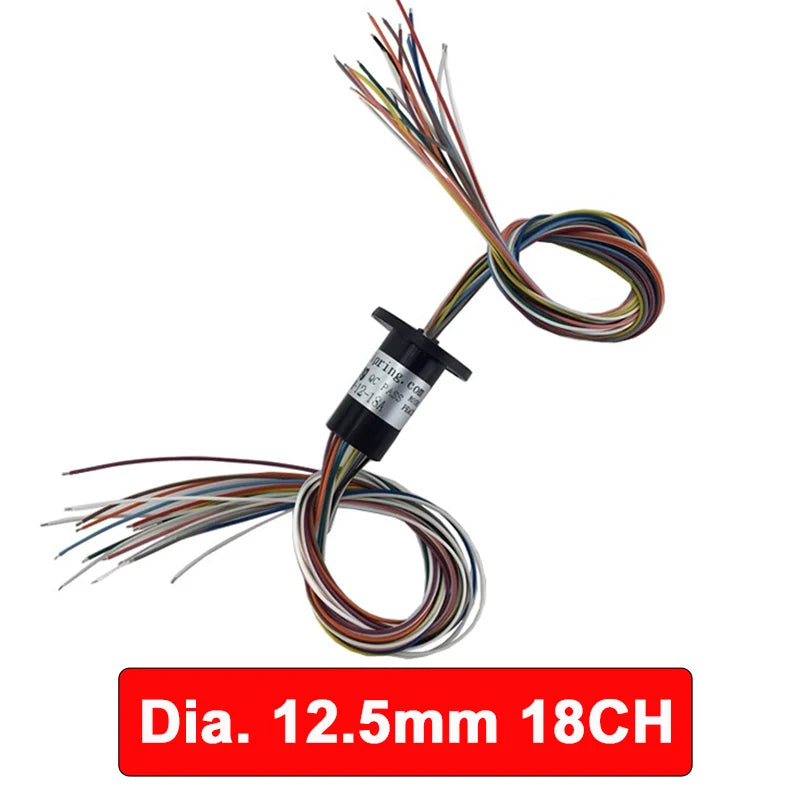 2/4//6/8/12/18 Channel Micro Rotate Slip Ring 2A Diameter 12.5mm For RC Excavator Model DIY PTZ Gimbal Electric Collector Rings