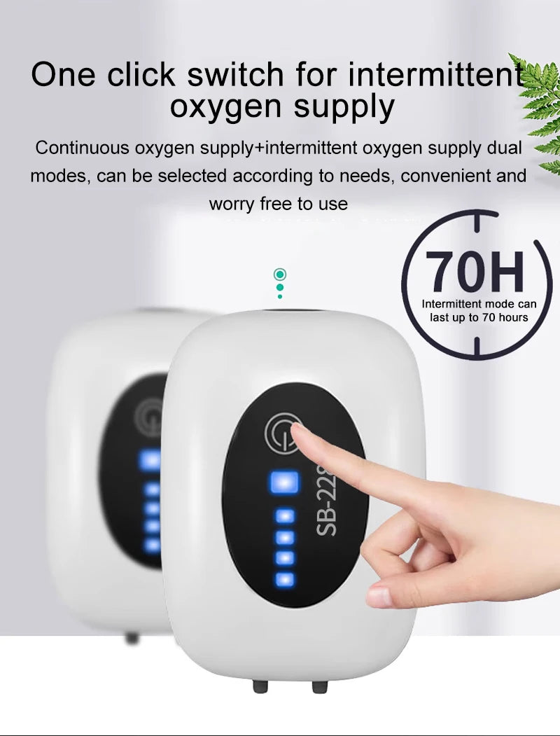 SOBO Aquarium Fish Tank Oxygen Air Pump Compressor Charging Silent USB with Battery Portable Fishing Oxygenator 6000mA Outdoor